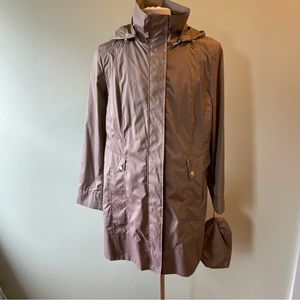 Cole Haan packable iridescent trench coat NWT